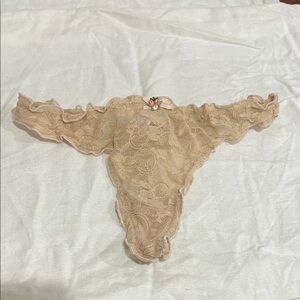 Victoria's Secret Nude Lace Thong in